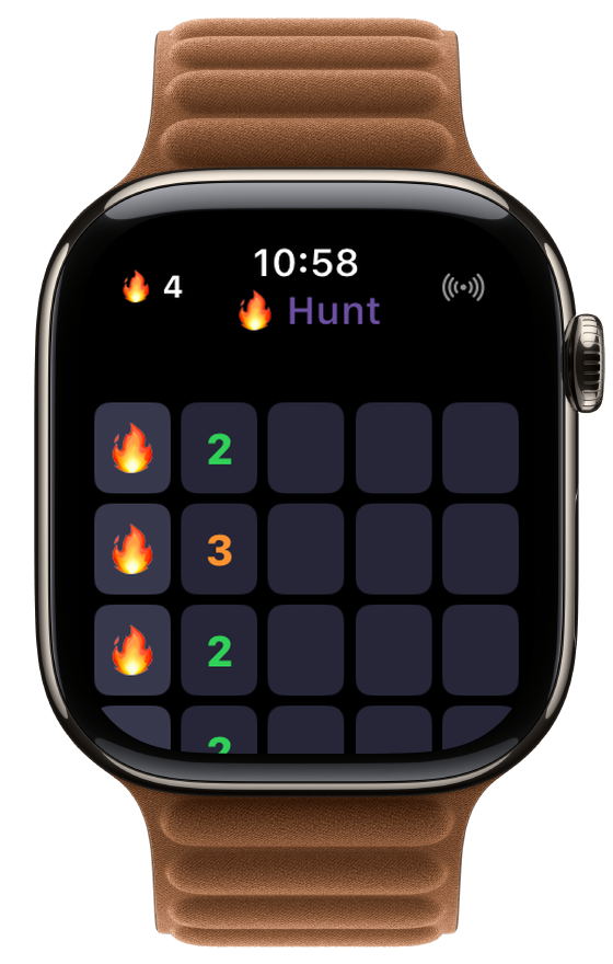 Ember Hunt gameplay showing revealed flame tiles as flame icons alongside adjacent-flame count numbers