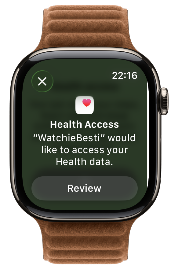watchOS Health Access request
