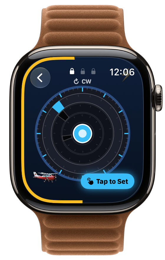 Treasure Tumbler with the pin gate lined up and a Tap to Set prompt on screen