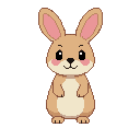 A cute pixel art baby rabbit
