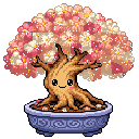 Pixel art Mature Bonsai Bonsai in Coral