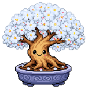 Pixel art Mature Bonsai Bonsai in Moonlight