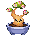 Pixel art Young Bonsai Bonsai in Pastel Rainbow