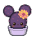 Pixel art adult Cactus in Purple