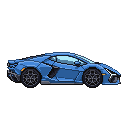 Pixel art Supercar Car in Blue