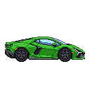 Pixel art Supercar Car in Green