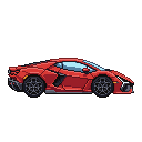 Pixel art Supercar Car in Red