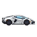 Pixel art Supercar Car in White