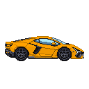 Pixel art Supercar Car in Yellow