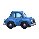 Pixel art Hatchback Car in Blue