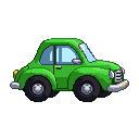 Pixel art Hatchback Car in Green
