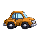 Pixel art Hatchback Car in Orange