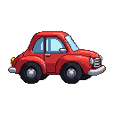 Pixel art Hatchback Car in Red