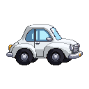 Pixel art Hatchback Car in White