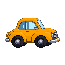 Pixel art Hatchback Car in Yellow