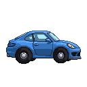 Pixel art Sports Car Car in Blue