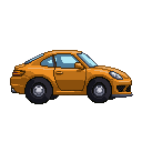 Pixel art Sports Car Car in Orange