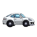 Pixel art Sports Car Car in White