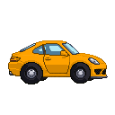 Pixel art Sports Car Car in Yellow