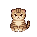Pixel art Kitten Cat in Tabby