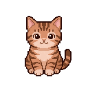 Pixel art Young Cat Cat in Orange
