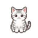 Pixel art Young Cat Cat in White