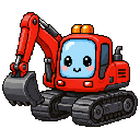 Pixel art Earth Mover Digger in Red