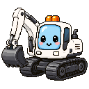 Pixel art Earth Mover Digger in White