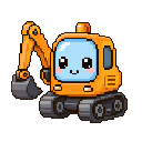 Pixel art Digger Digger in Orange