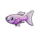 Pixel art Juvenile Guppy in Violet