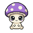 Pixel art Medium Mushroom Mushroom in Lavender