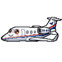 Pixel art Young Plane in White