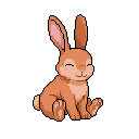 Pixel art Adult Rabbit Rabbit in Ginger