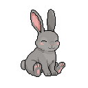 Pixel art adult Rabbit in Grey