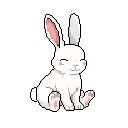 Pixel art Adult Rabbit Rabbit in White
