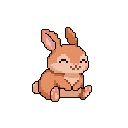 Pixel art Baby Rabbit Rabbit in Ginger