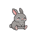 Pixel art Baby Rabbit Rabbit in Grey