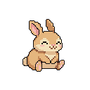 Pixel art Baby Rabbit Rabbit in Tan
