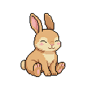 Pixel art Young Rabbit Rabbit in Tan