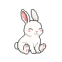 Pixel art Young Rabbit Rabbit in White