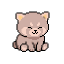 Pixel art Kit Red Panda in Gold