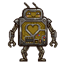 Pixel art Robot Robot in Gold
