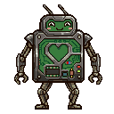 Pixel art Robot Robot in Green
