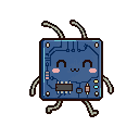 Pixel art Bot Robot in Cobalt