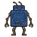 Pixel art Mech Robot in Cobalt