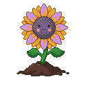 Pixel art adult Sunflower in Lavender