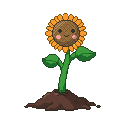 Pixel art Tall Sunflower Sunflower in Orange