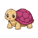 Pixel art adult Tortoise in Rose