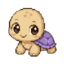 Pixel art Hatchling Tortoise in Lavender
