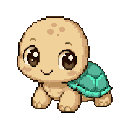 Pixel art Hatchling Tortoise in Mint